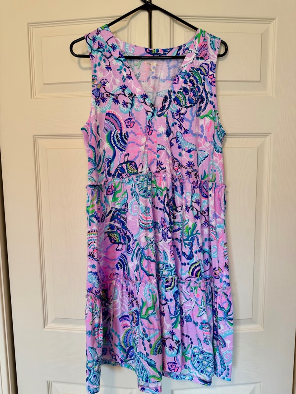 Lilly Pulitzer Pink Floral Paisley V-Neck Dress